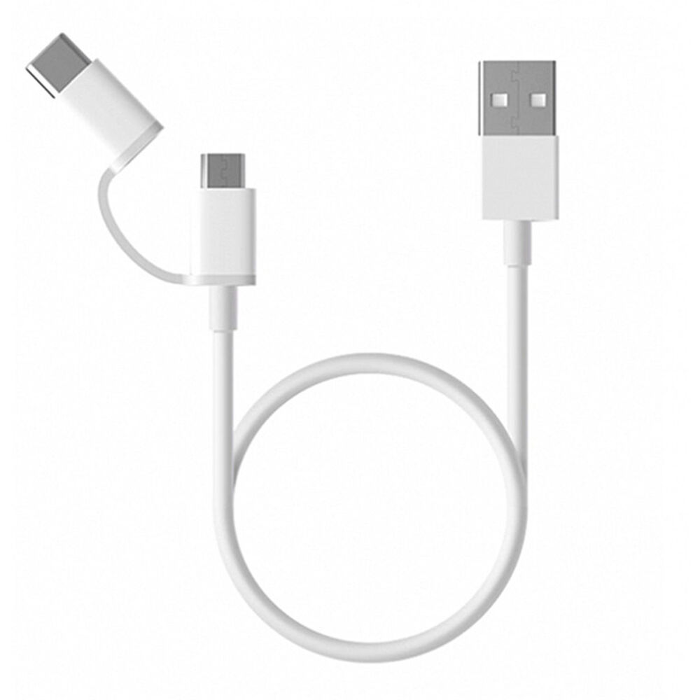 Câble USB vers micro USB Xiaomi Mi 2-in-1 USB Cable Micro USB to Type C 30cm Blanc 30 cm
