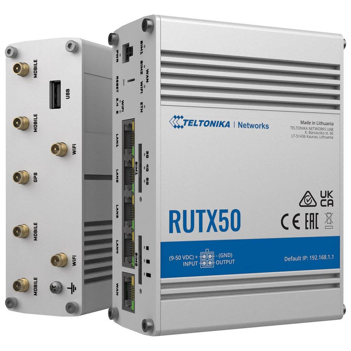 Obrazek Router Teltonika RUTX50 Black Steel USB USB 2.0 RJ45 Ethernet LAN Wi-Fi 5 GHz