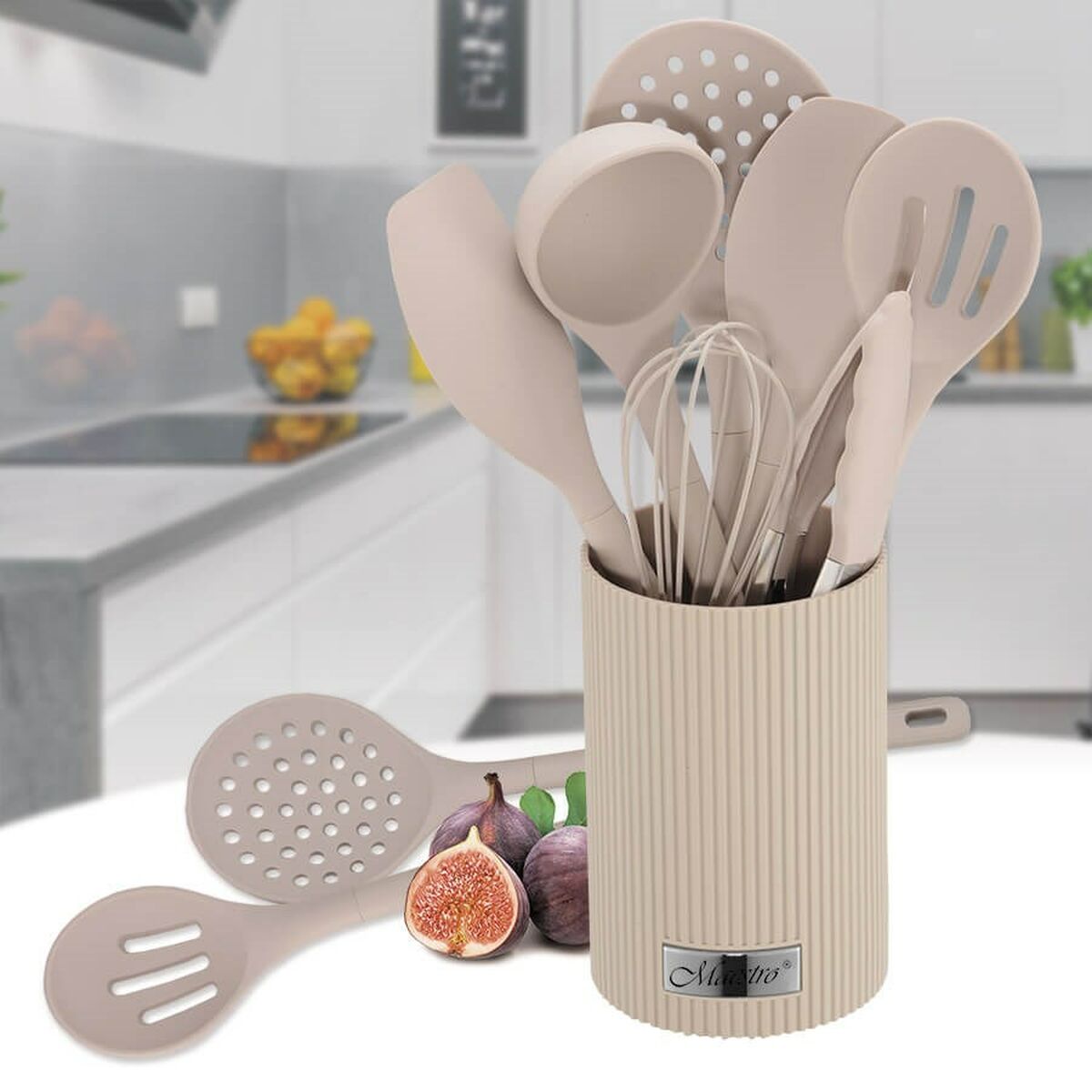 Image secondaire de Ensemble de couteaux de cuisine et support Feel Maestro MR-1542-BIEGE