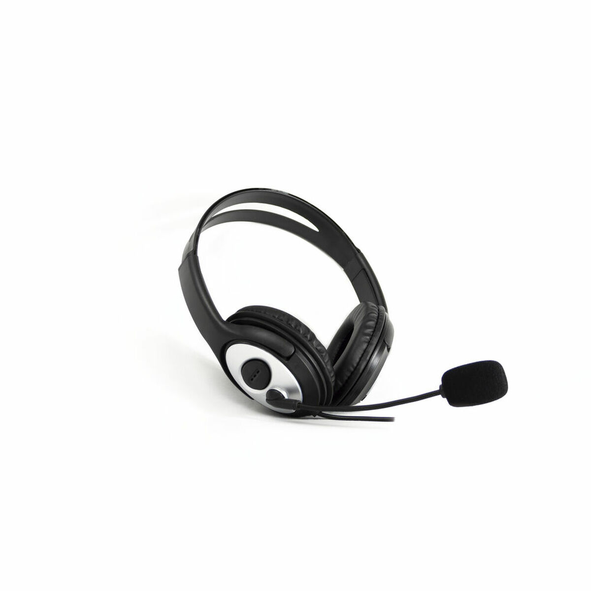 Auriculares con Micrófono CoolBox COO-AUM-01 Negro Negro/Plateado Plateado