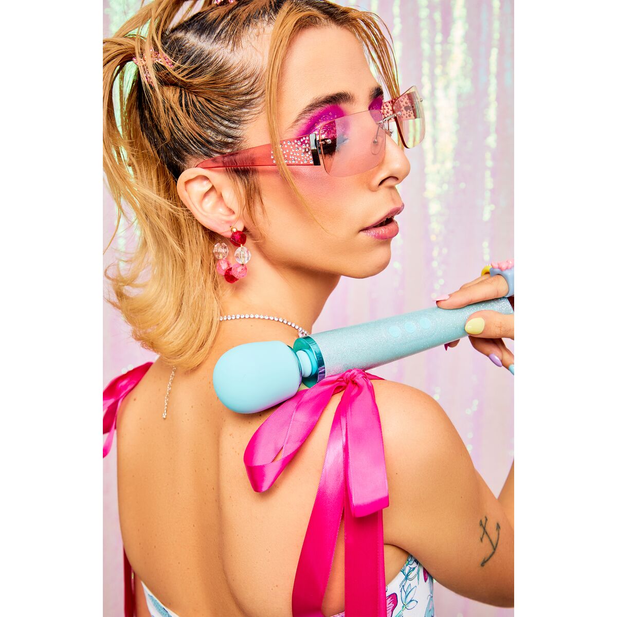 Vibrátor Le Wand All That Glimmers Set Pastelová modrá