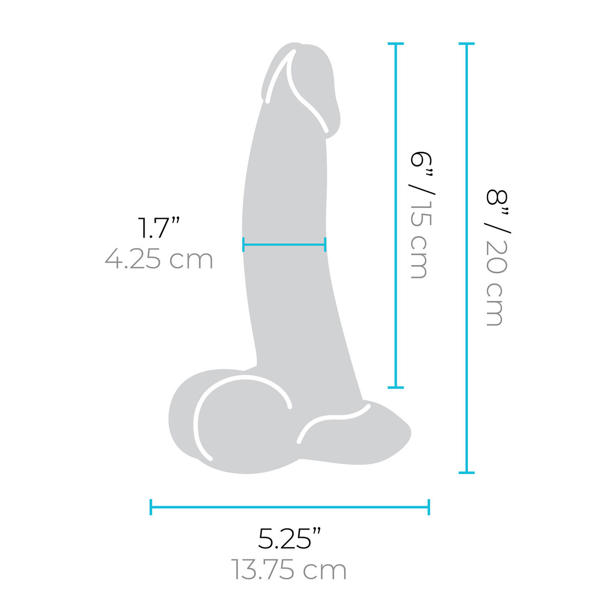 Dilda v realistickém provedení B-Vibe Silikonové Ø 4 cm (15,2 cm)