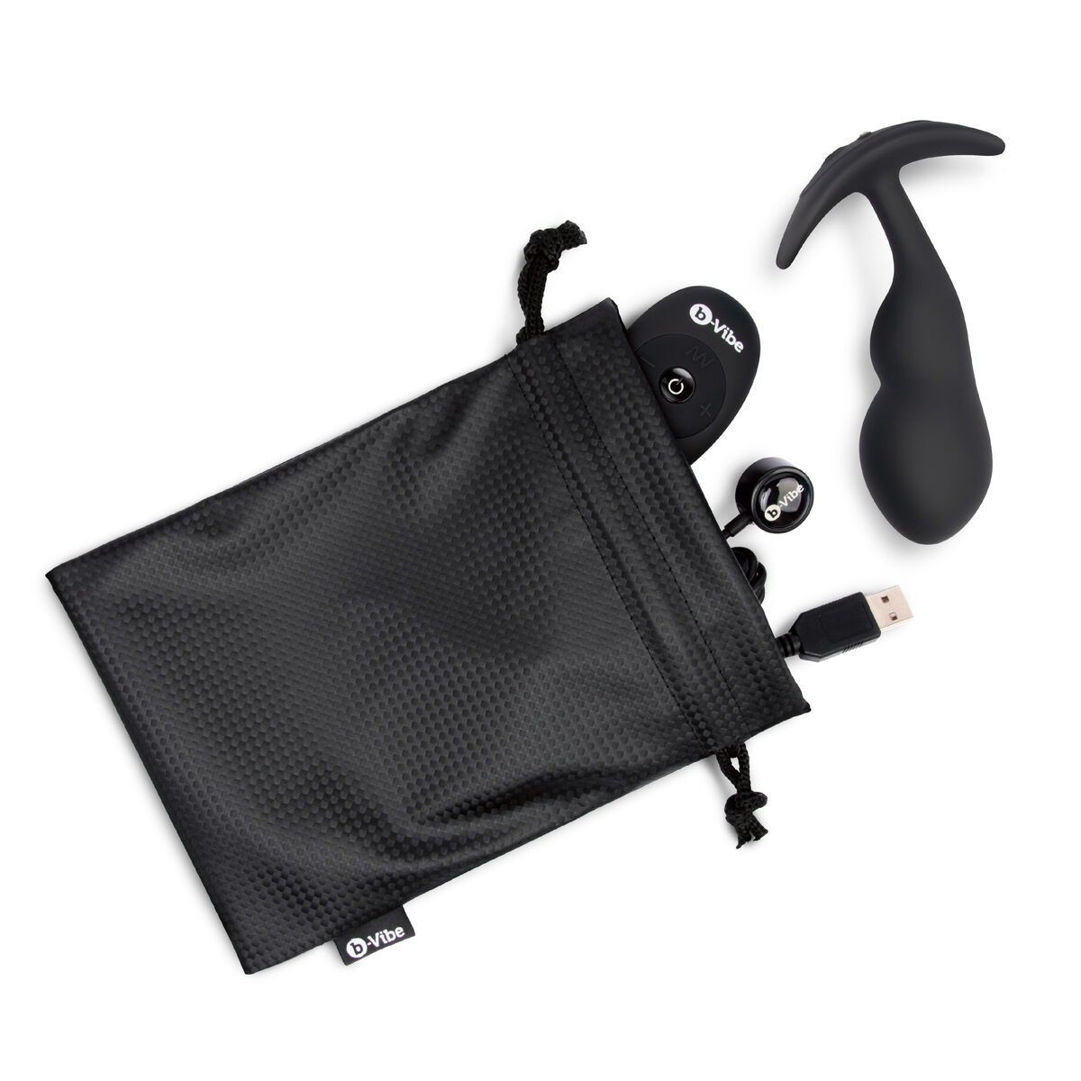 Anální kolík s dálkovým ovládáním B-Vibe Černý