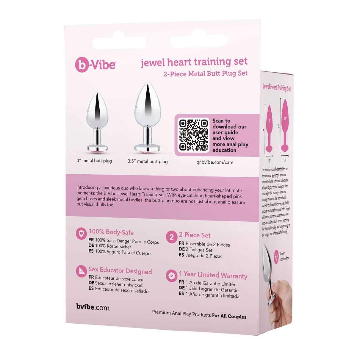 Anální kolík B-Vibe Stříbřitý