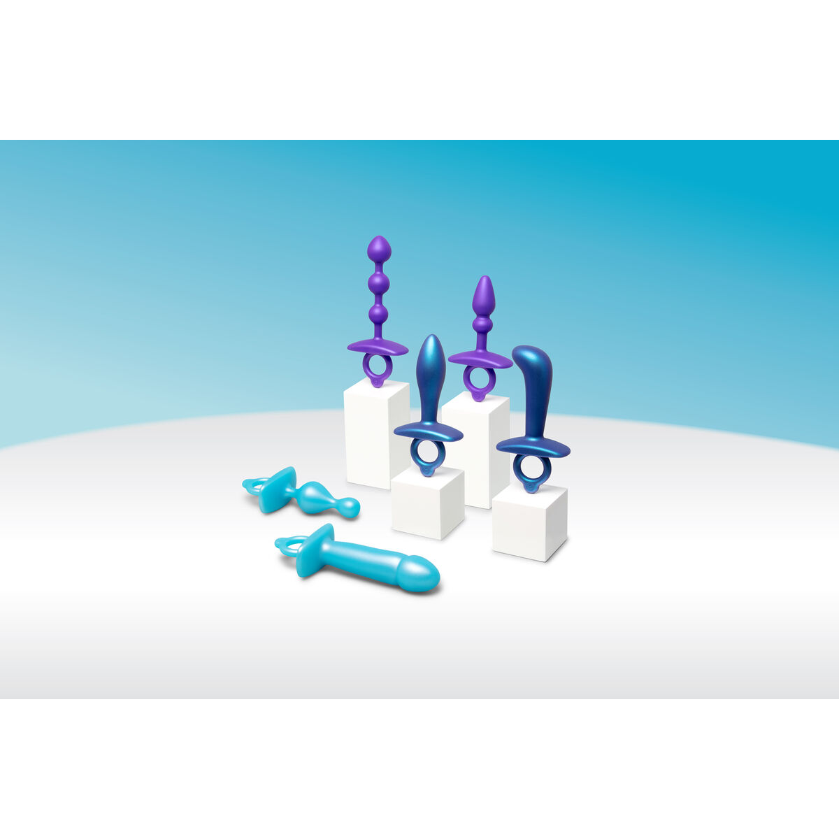 Anální kolík B-Vibe Modrý (7,6 cm)