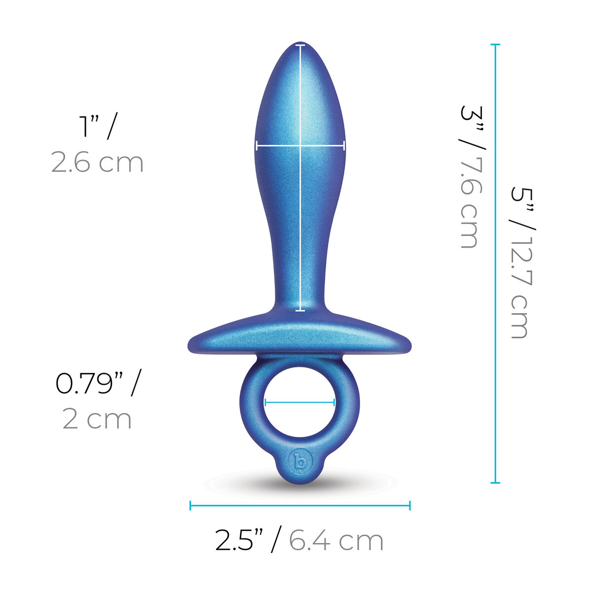 Anální kolík B-Vibe Modrý (7,6 cm)