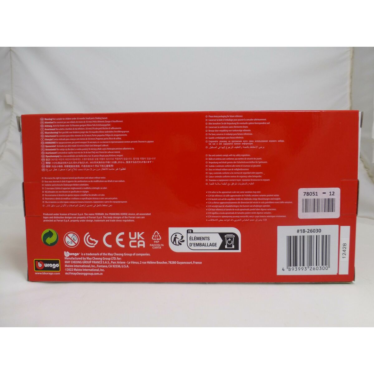 Car Bburago Ferrari Purosangre 1:24