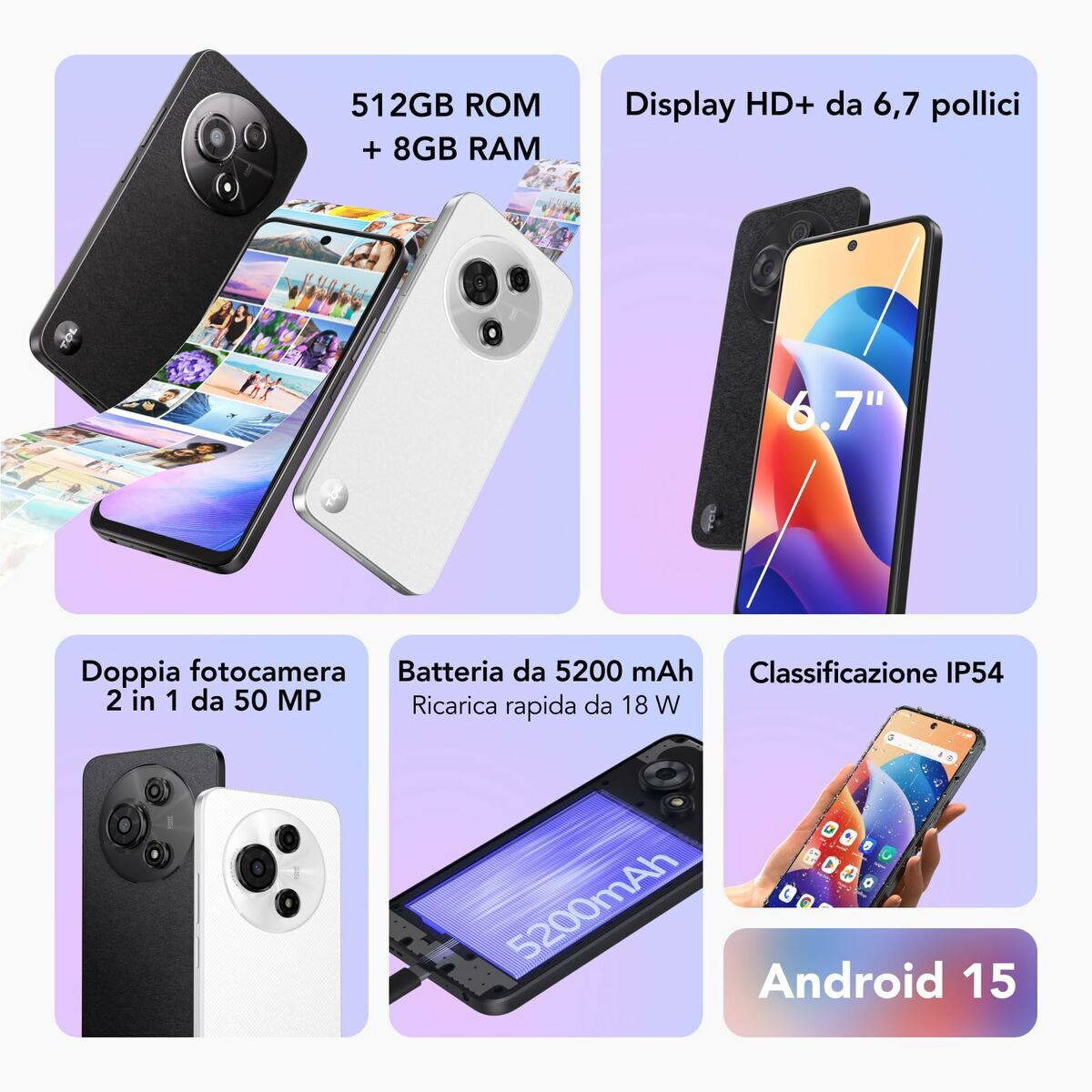 Bild von Smartphone TCL 60 SE Octa Core 8 GB RAM 512 GB White 6,7" 6,67"