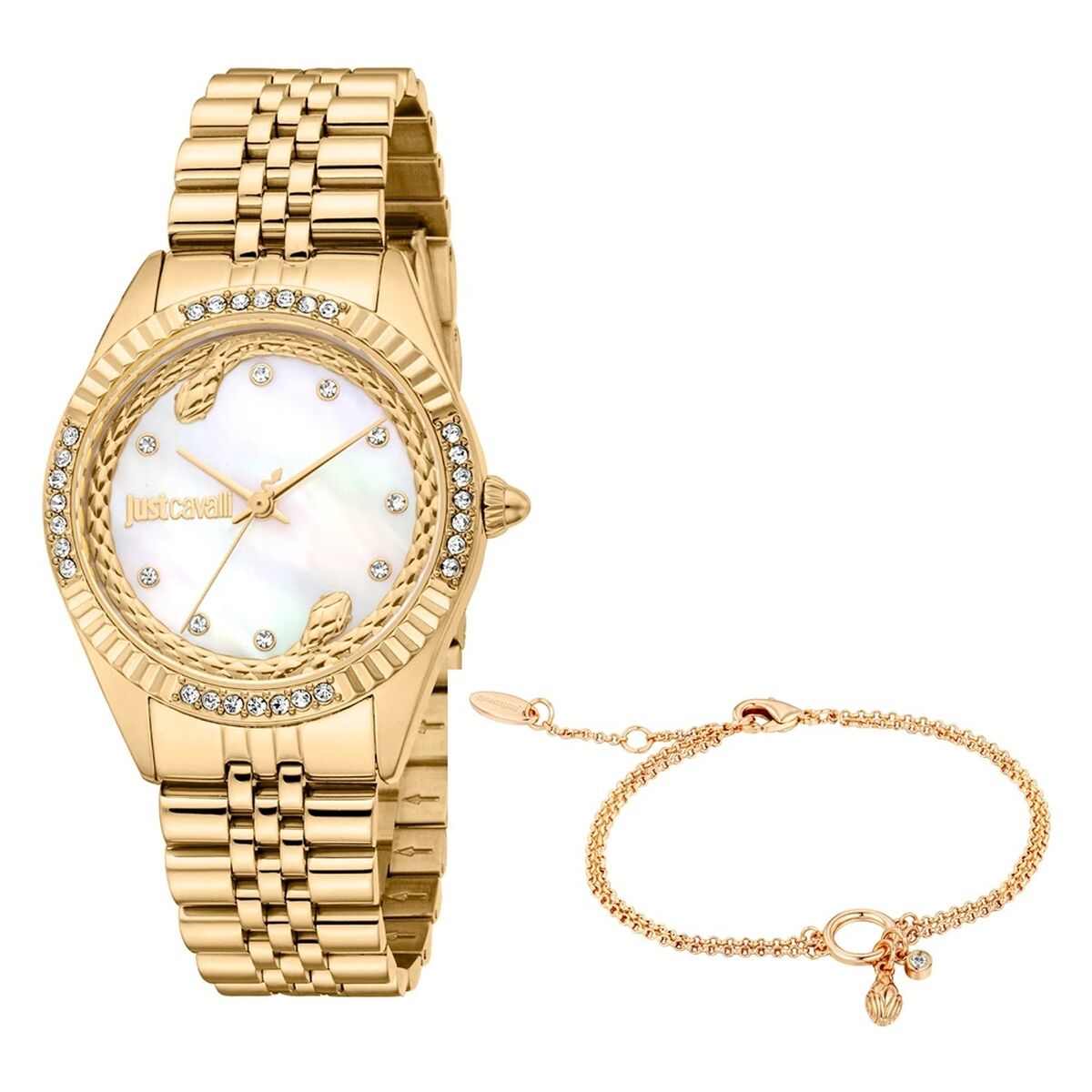 Γυναικεία Ρολόγια Just Cavalli ANIMALIER SPECIAL PACK + BRACELET Χρυσό (Ø 30 mm)