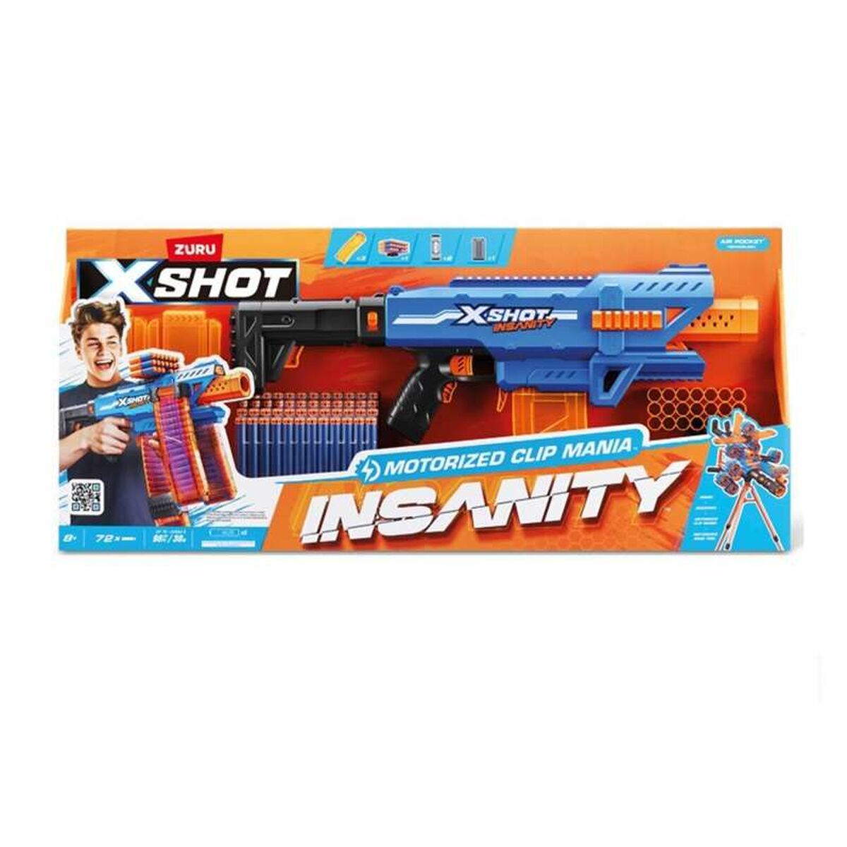 Όπλο με Βελάκια X-Shot Insanity clip 80 x 40 cm