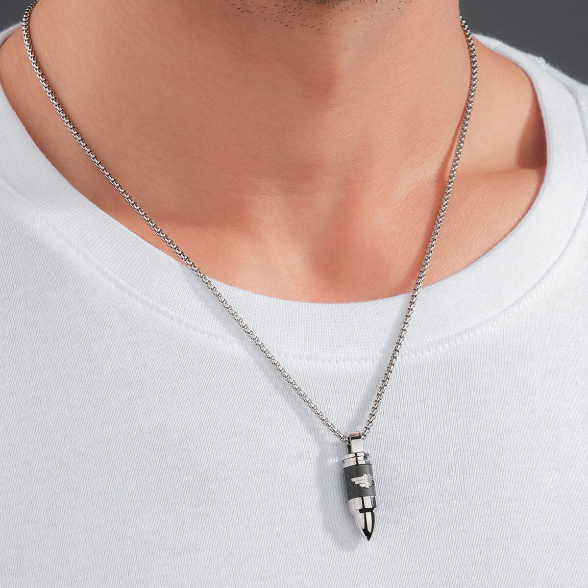 Ketting Heren Police PEAGN0034102 Zilverkleurig