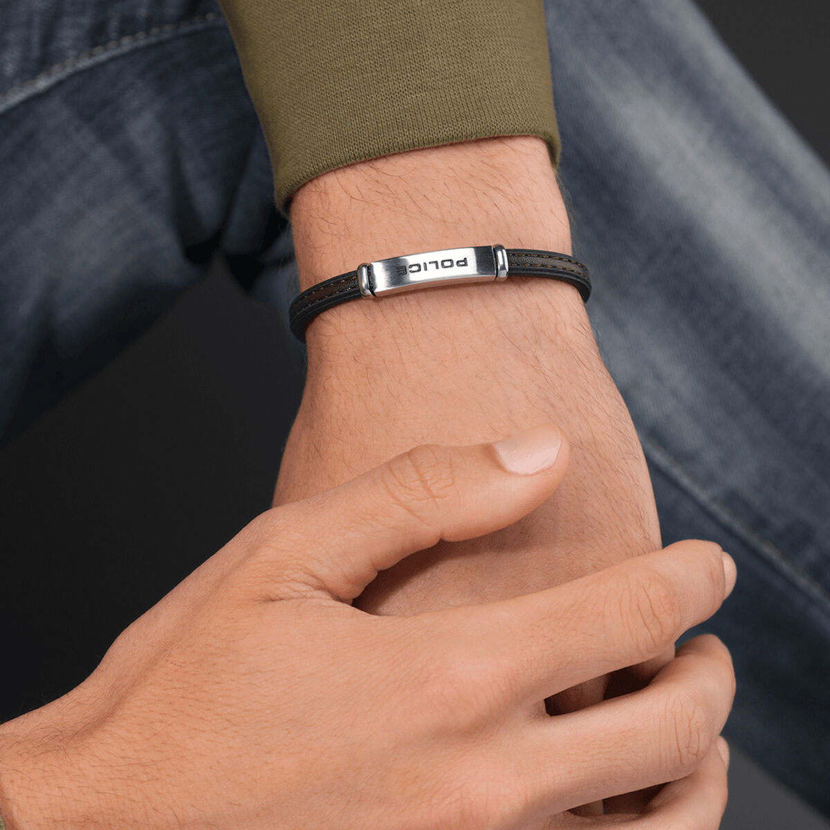Armband Heren Police PEAGB0079202 Roestvrij staal Zwart