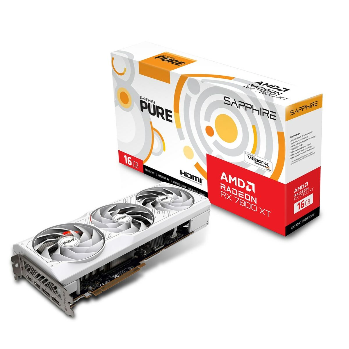 Sapphire 11330-03-20G AMD Radeon RX 7800 XT 16GB GDDR6 Grafikort