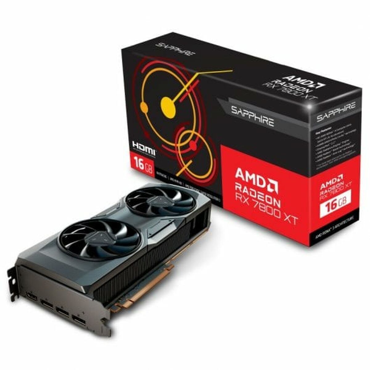 Scheda Grafica Sapphire 21330-01-20G AMD RADEON RX 7800 XT 16 GB GDDR6