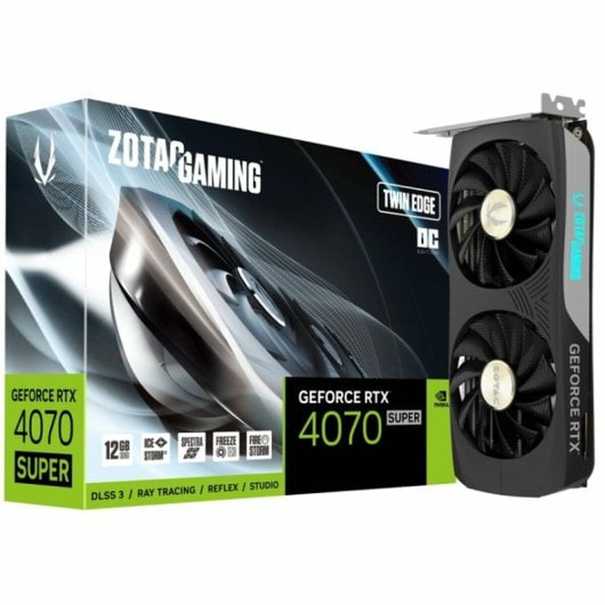 Zotac GeForce RTX 4070 Super Twin Edge OC Grafikkort - 12 GB GDDR6X