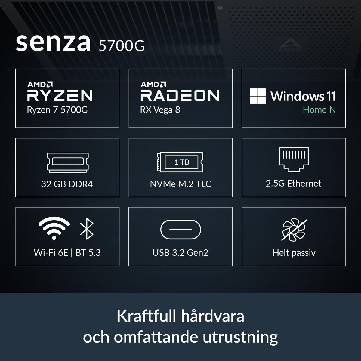 Bild von Desktop PC Arctic ACPCC00002A 32 GB RAM 1 TB SSD AMD Ryzen 7 5700G