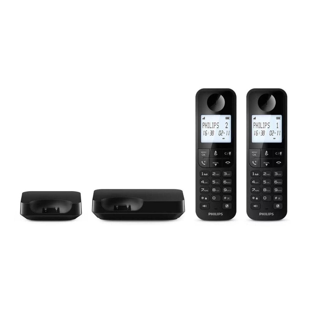 Obrazek Wireless Phone Philips D2702 DUO Black 2 Units