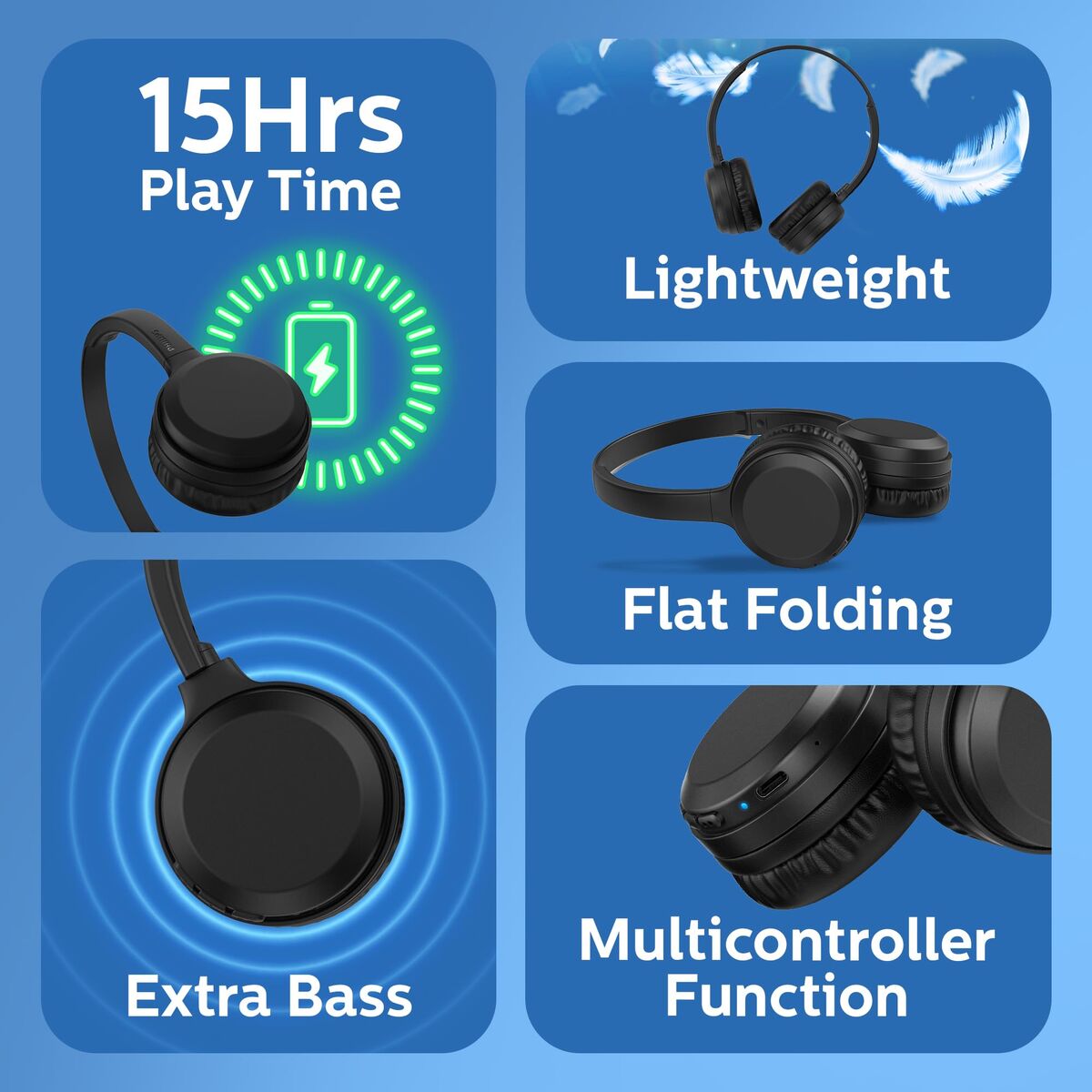 Picture of Headphones Philips TAH1108BK Black