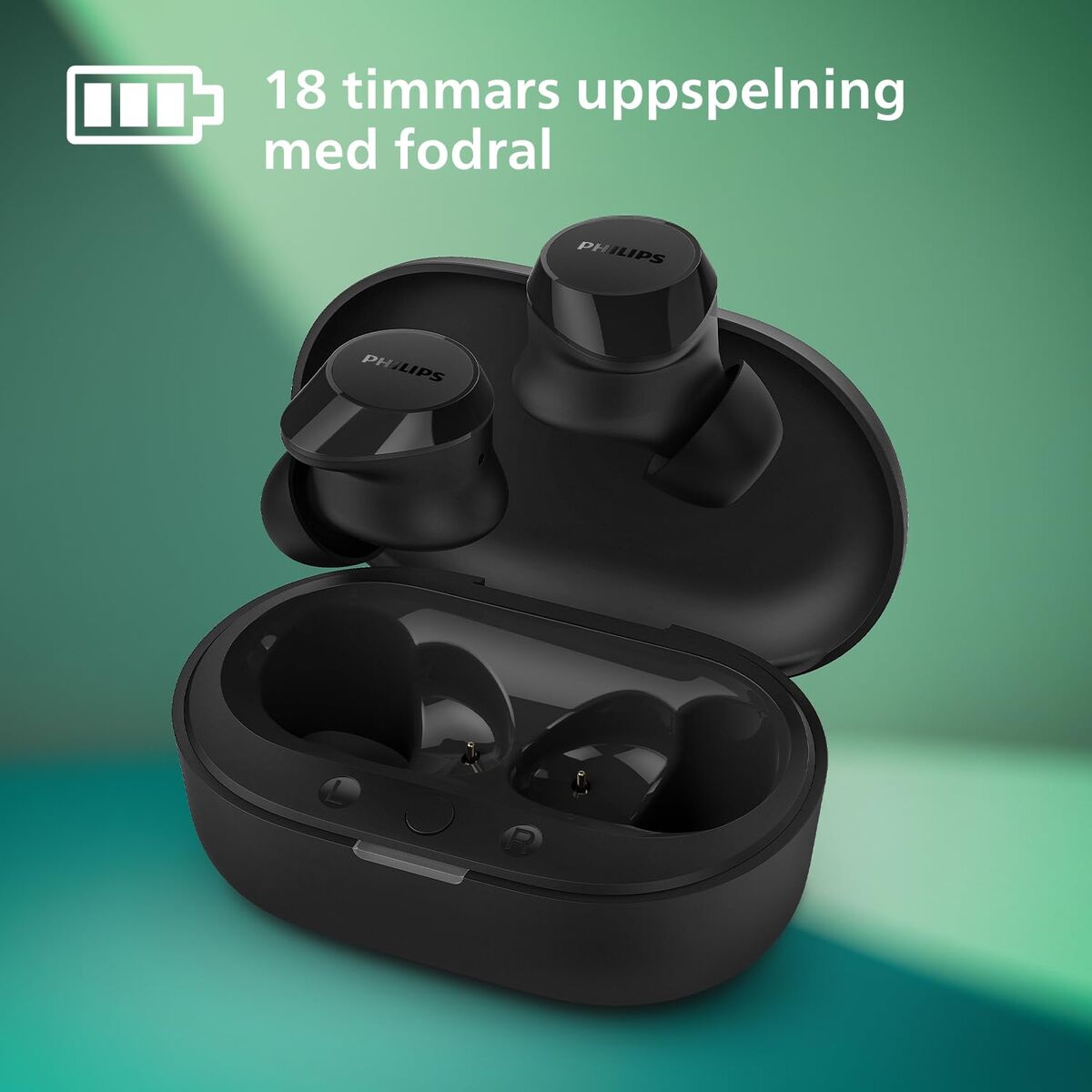 Bild von Wireless Earphones with Charging Case Philips TAT1209BK Black