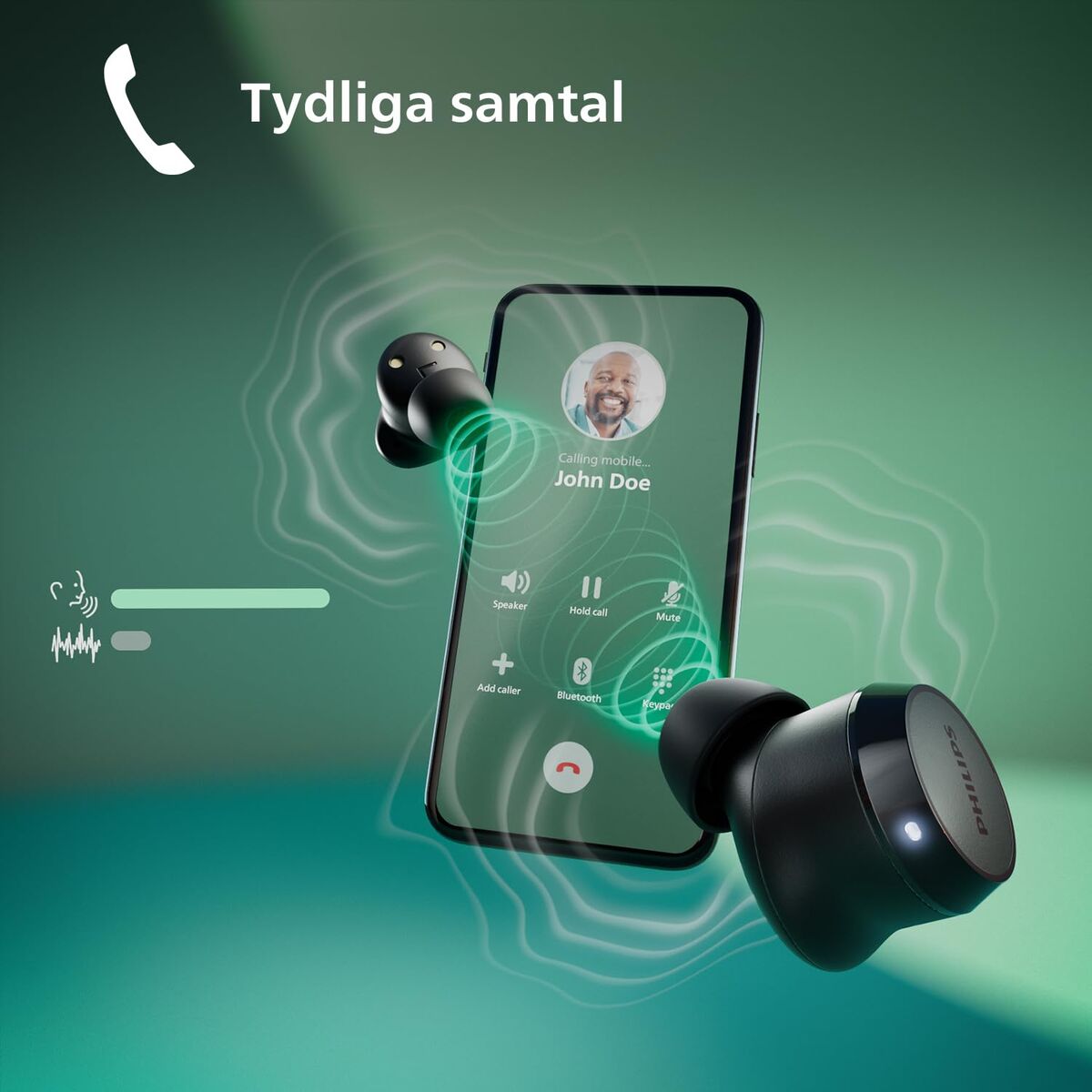 Wireless Earphones with Charging Case Philips TAT1209BK Black