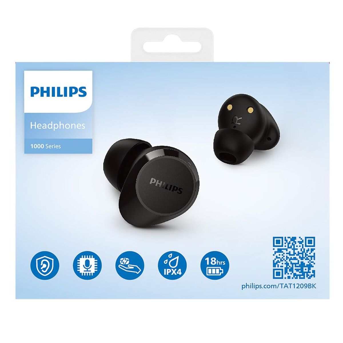 Wireless Earphones with Charging Case Philips TAT1209BK Black