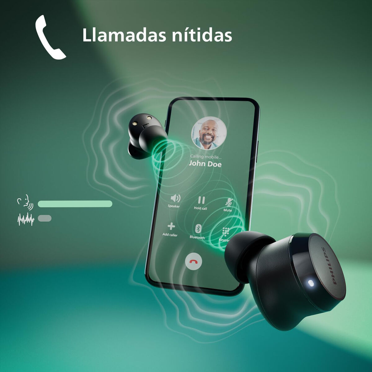 Wireless Earphones with Charging Case Philips TAT1209BK Black