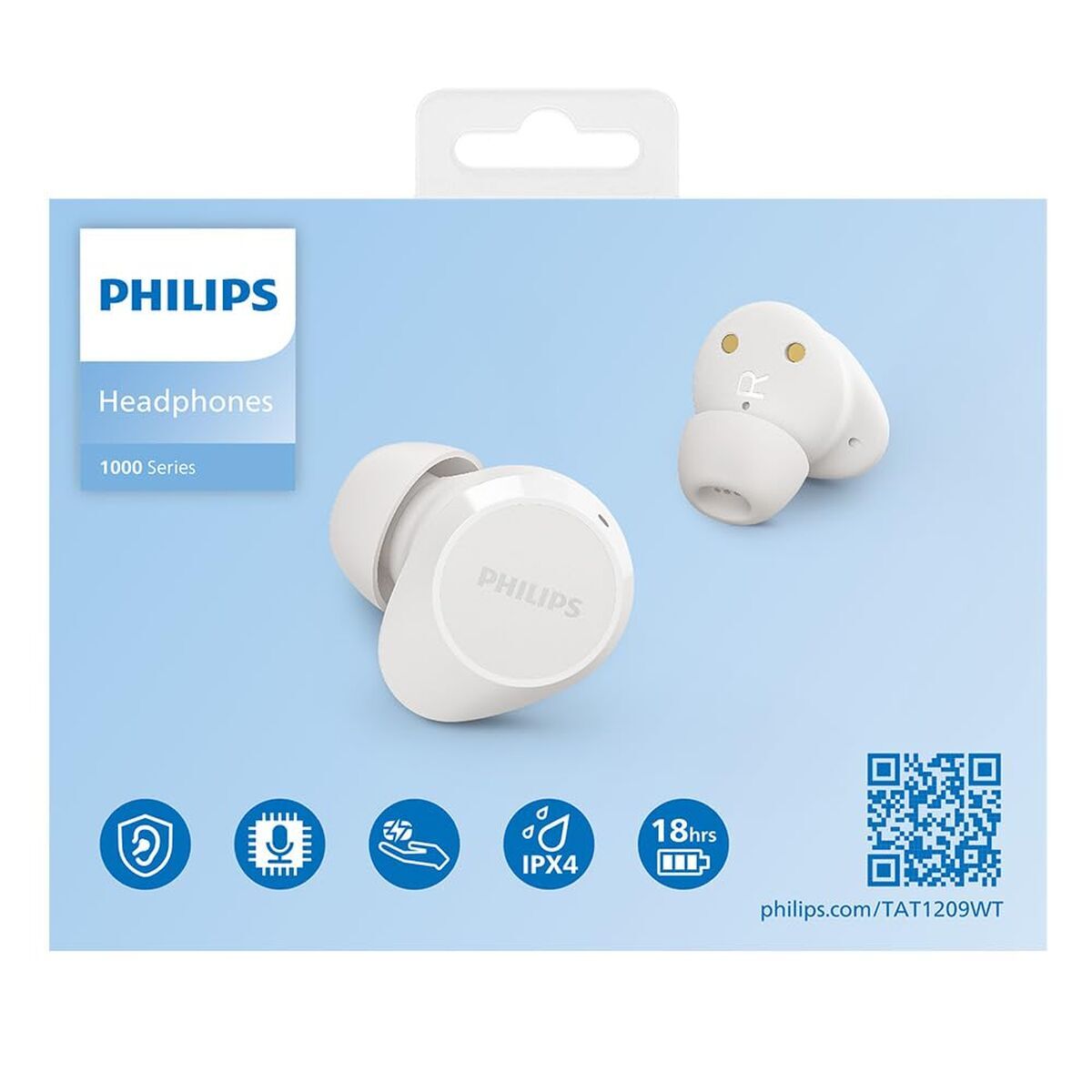 Wireless Earphones with Charging Case Philips TAT1209WT White
