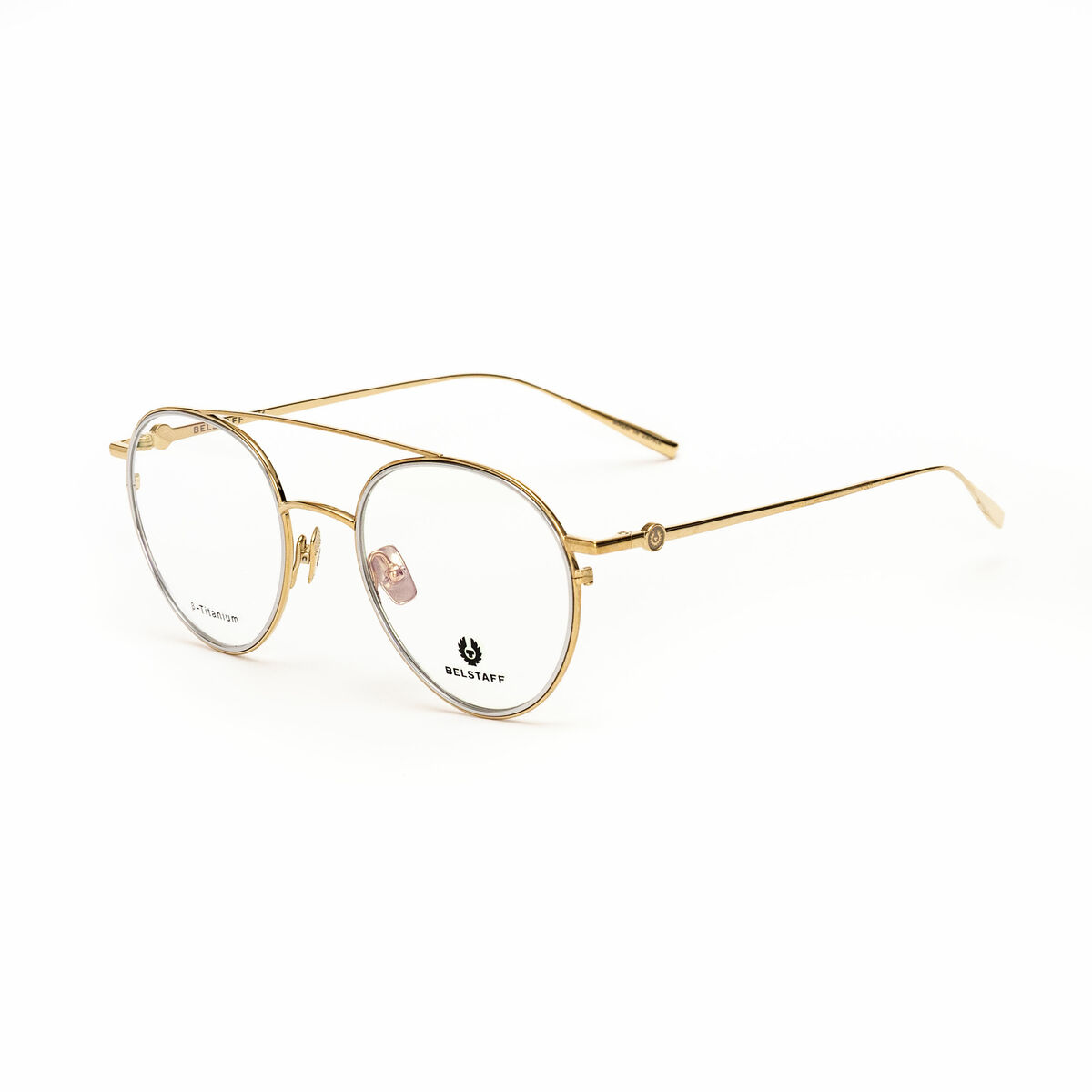 Brilmontuur + Zonnebril Belstaff JAGGED-CLIP-ON-DORADO-GRIS Ø 53 mm Clip On