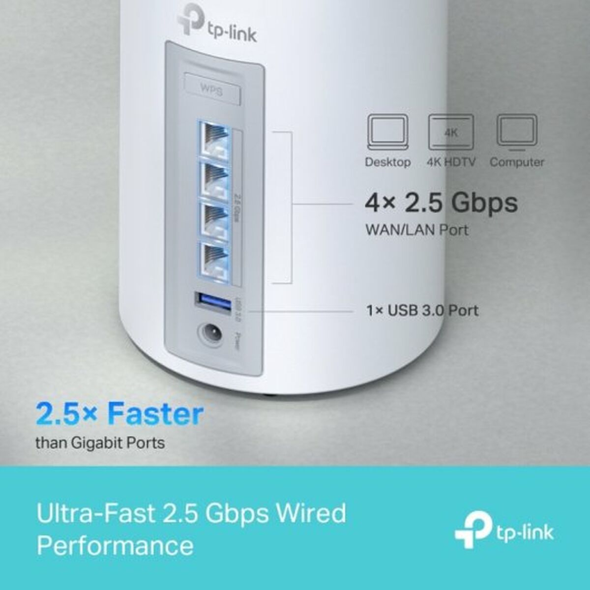 Picture of Access point TP-Link DECO BE65 White RJ45 USB 3.2 Ethernet WAN Wi-Fi