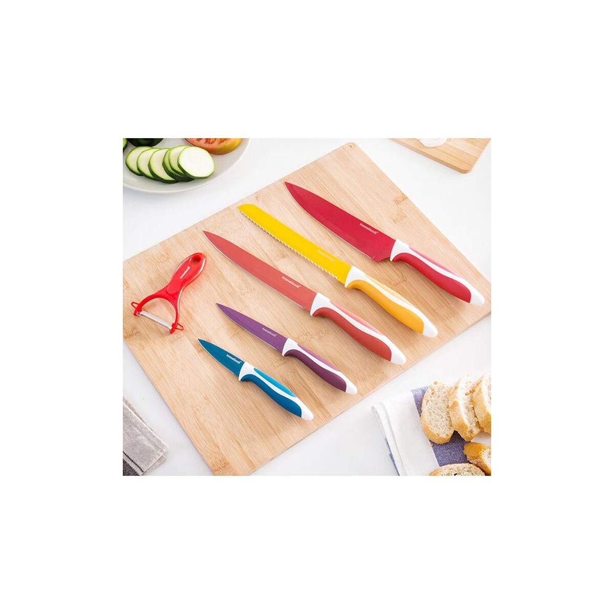 Keramikmesserset mit Sparschäler Knoolvs InnovaGoods IG114918 Edelstahl 6 Stücke (Restauriert A) - Thumbnail 4
