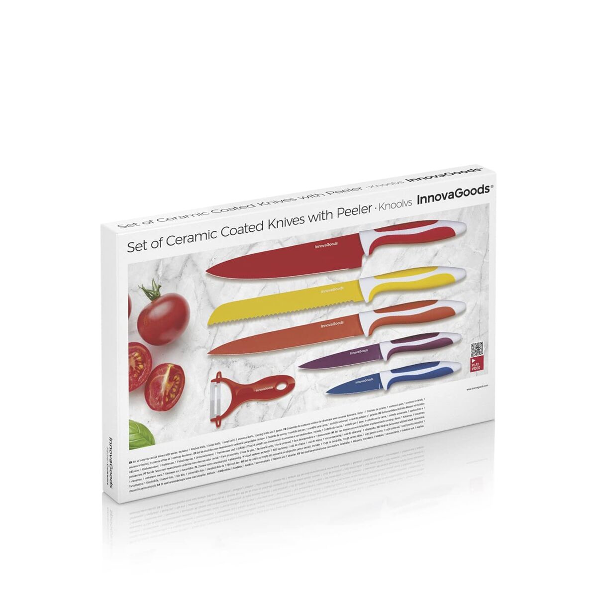 Keramikmesserset mit Sparschäler Knoolvs InnovaGoods IG114918 Edelstahl 6 Stücke (Restauriert A) - Thumbnail 2