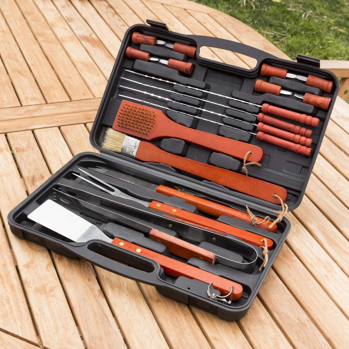 Handkoffer Barbacoa InnovaGoods IG116868 Holz Edelstahl 18 Stücke (Restauriert A) - Thumbnail 8