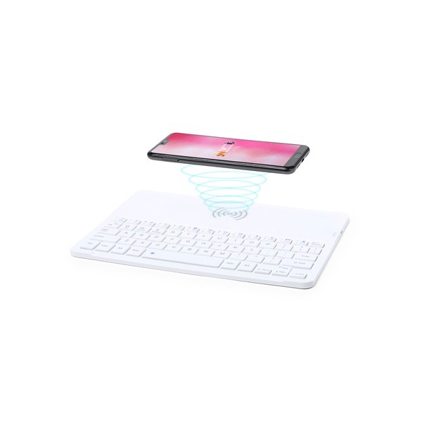 Bluetooth Keyboard with Qi Wireless Charger White 146129