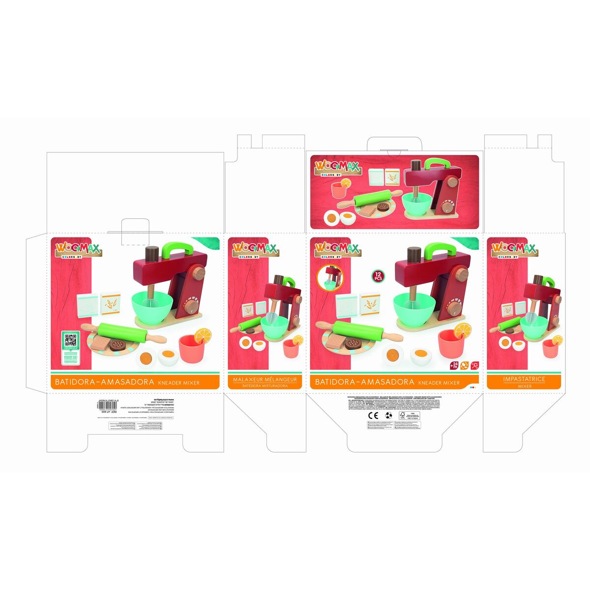 Zabawkowy sprzęt AGD Woomax 12 Części 20 x 22,5 x 8 cm (4 Sztuk)