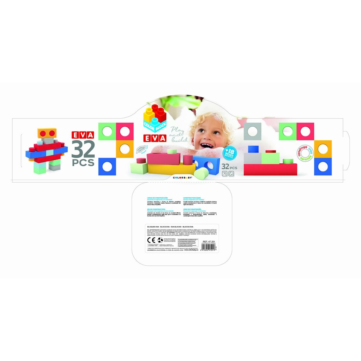 Bloki Konstrukcyjne Color Block 32 Części EVA (4 Sztuk)