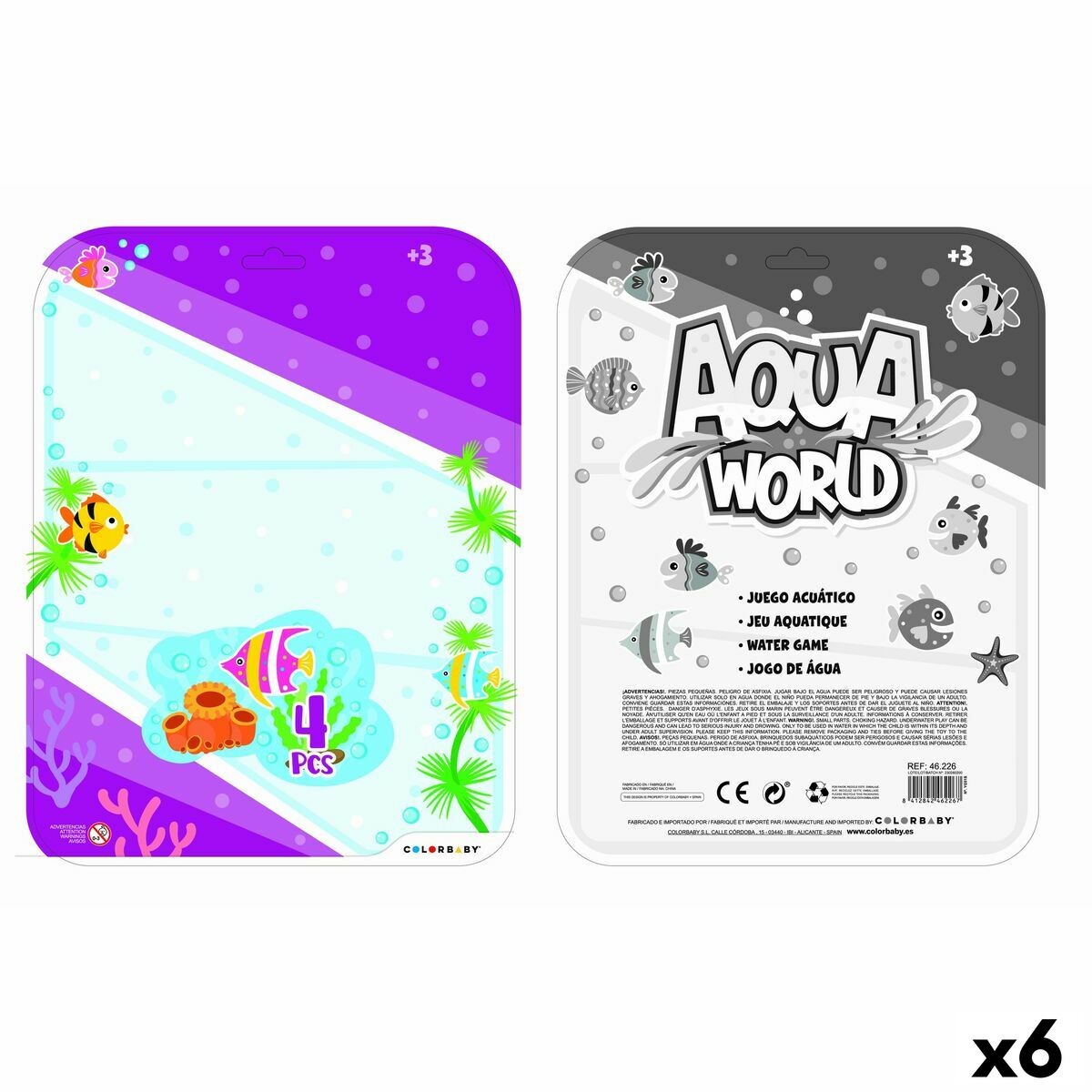 Παιχνίδι Νερού Colorbaby AQUA WORLD 16,5 x 19,7 x 2,5 cm (x6)