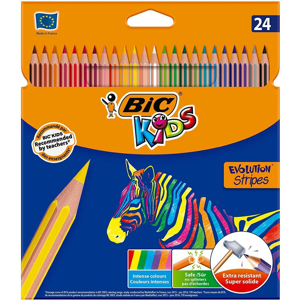 Image secondaire de Crayons de couleur Bic KIDS EVOLUTION STRIPES Multicouleur 24 Pièces (20 Unités)