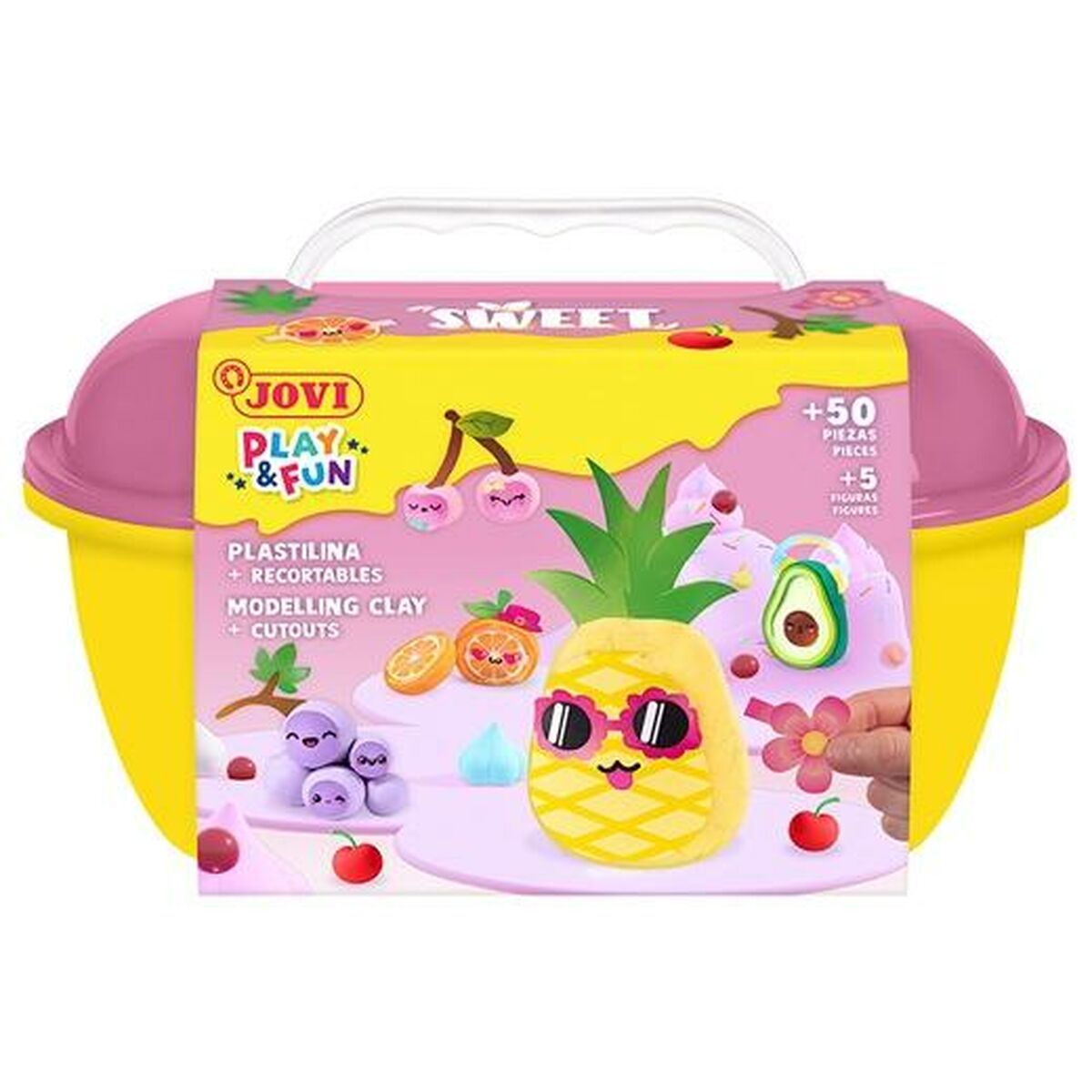 Image secondaire de Pâte à modeler en argile Jovi PLAY&FUN SWEET Multicouleur (4 Unités)