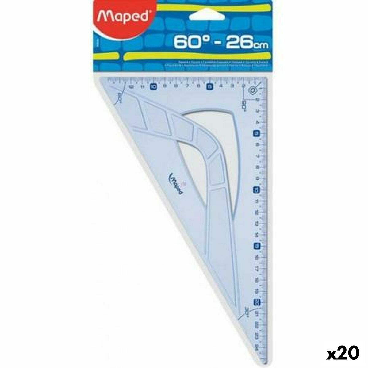 Γνώμονας Maped GEOMETRIC 60º Διαφανές 26 cm (20 Μονάδες)