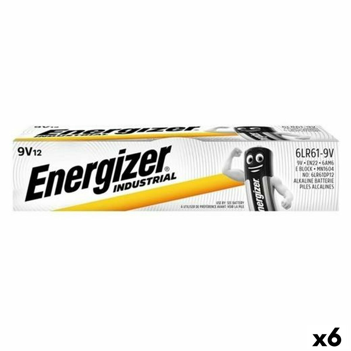 Afbeeldingen van Alkaline Batteries Energizer 9 V 6LR61 12 Pieces (6 Units)