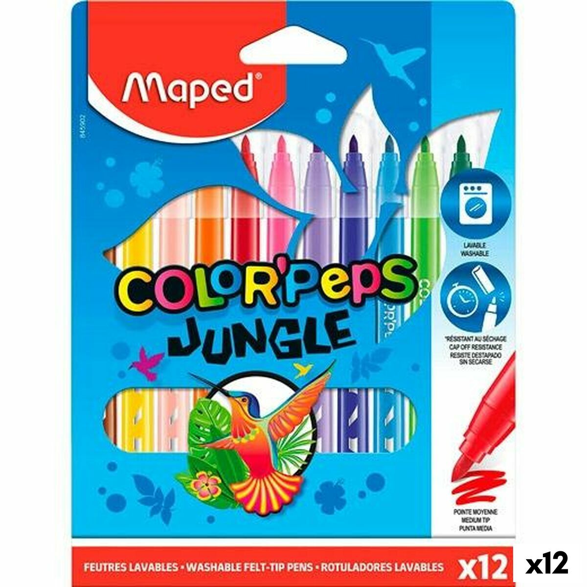Σετ Μαρκαδόροι Maped COLOR´PEPS JUNGLE Πολύχρωμο 12 Τεμάχια (12 Μονάδες)