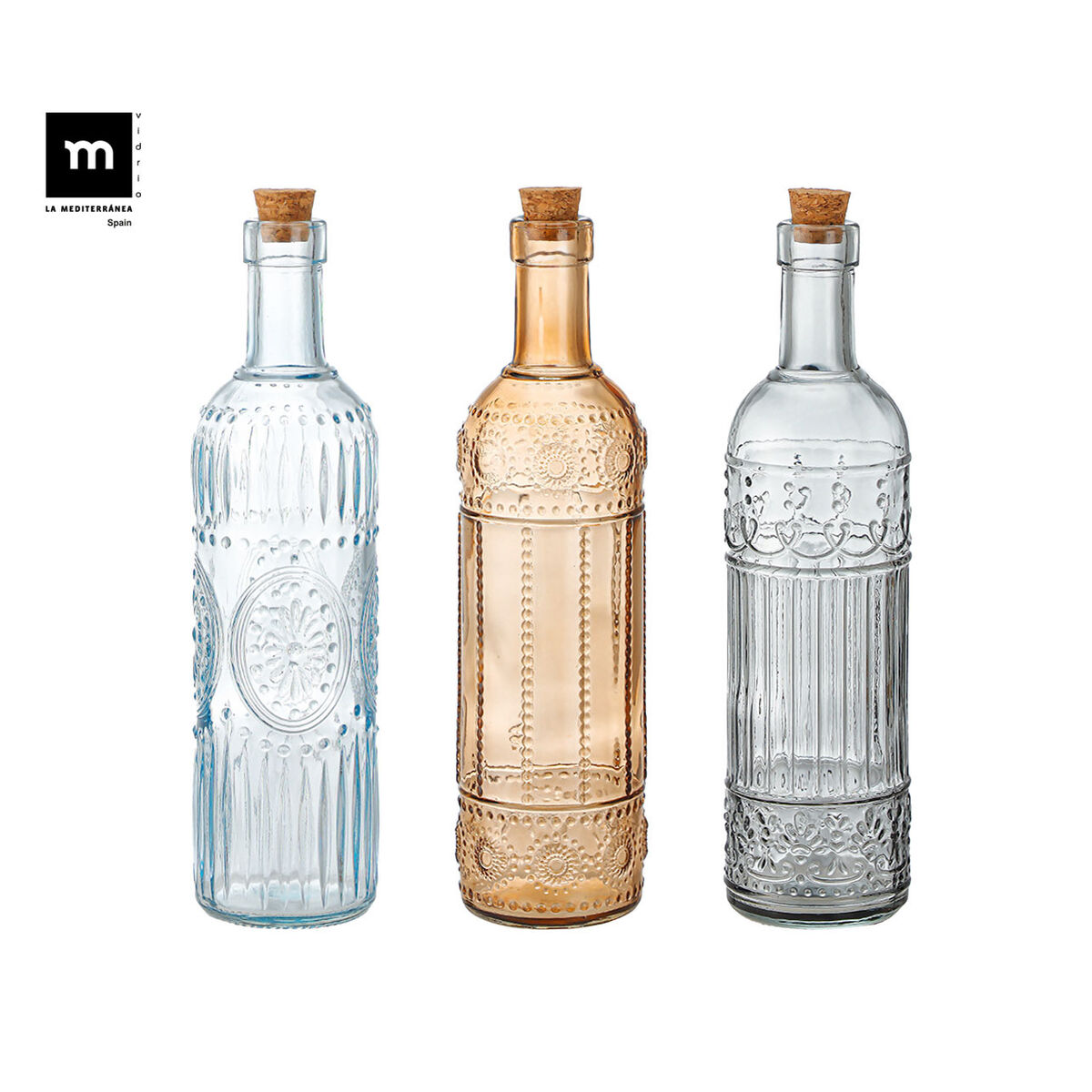 Glass Bottle La Mediterránea Cork Glass 1 L (12 Units), view 5