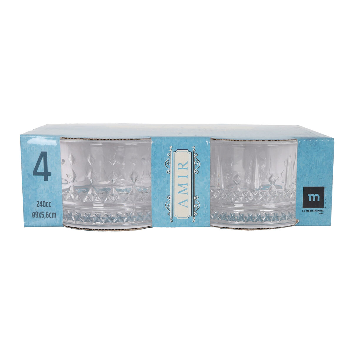Set of bowls La Mediterránea Amir Transparent Glass 240 ml 4 Pieces (12 Units), view 2