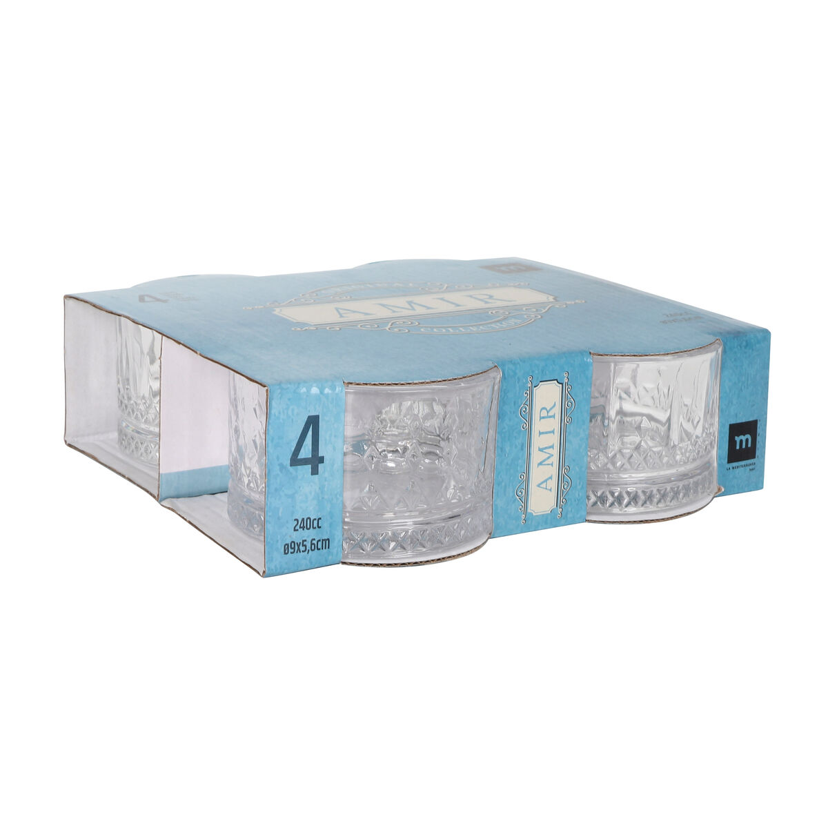 Set of bowls La Mediterránea Amir Transparent Glass 240 ml 4 Pieces (12 Units), view 4