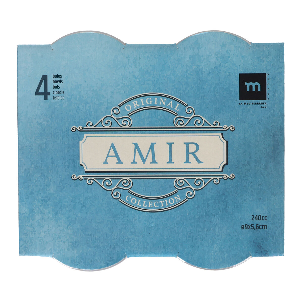 Set of bowls La Mediterránea Amir Transparent Glass 240 ml 4 Pieces (12 Units), view 6