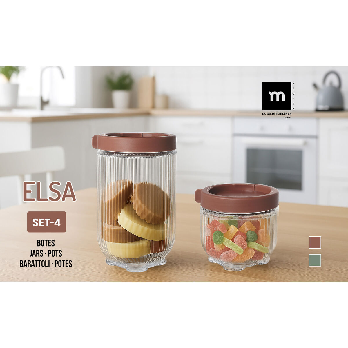 Tubs La Mediterránea Elsa Glass polypropylene 4 Pieces (6 Units), view 2