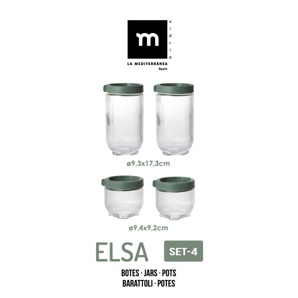 Tubs La Mediterránea Elsa Glass polypropylene 4 Pieces (6 Units), view 3