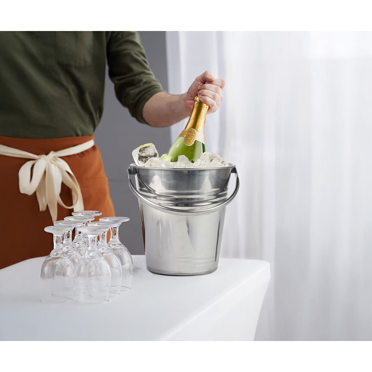 Ice Bucket My Bar Steel 4 L 20 x 20 cm (6 Units), view 4