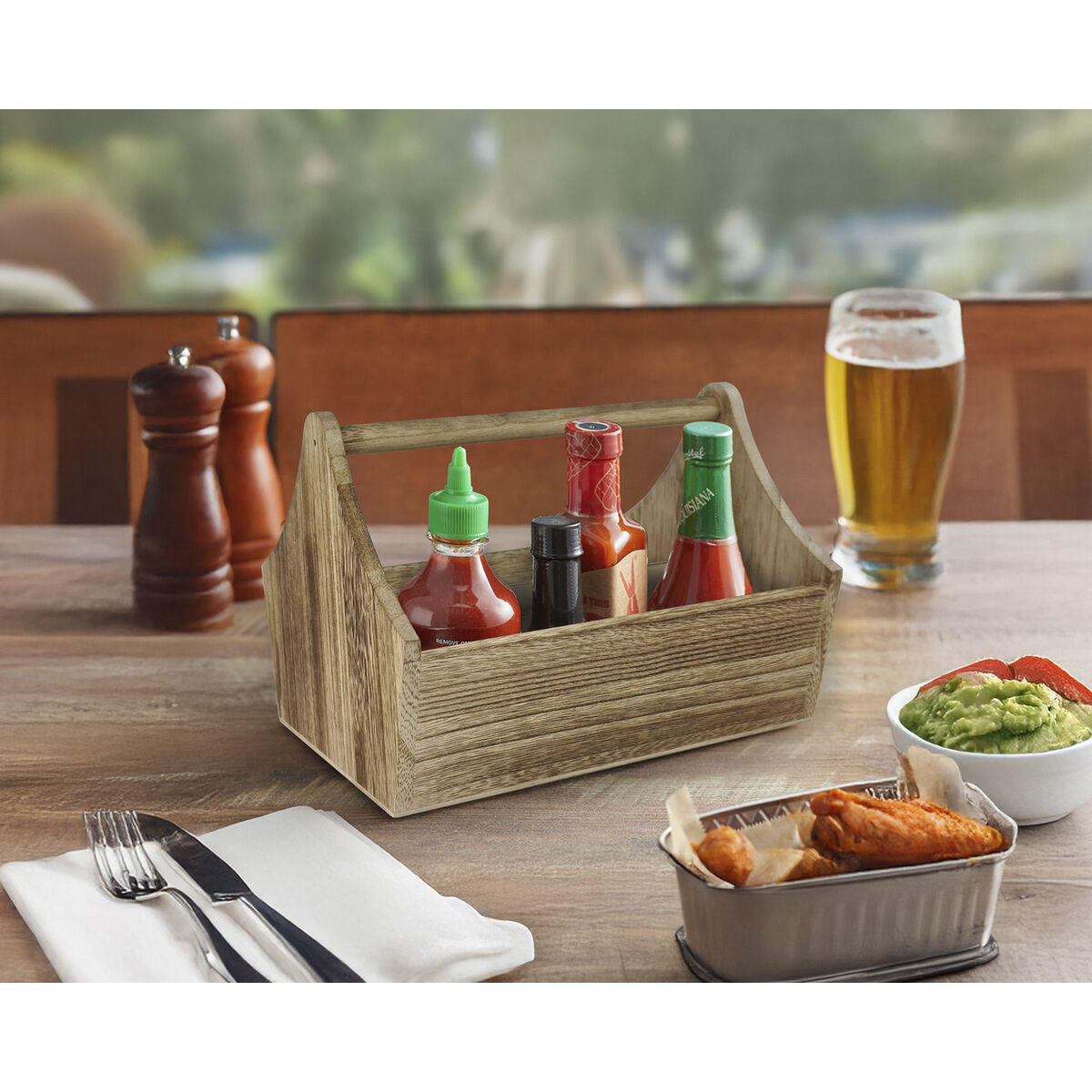 Multi-purpose basket My Bar Wood 25 x 18 x 18 cm (6 Units), view 5