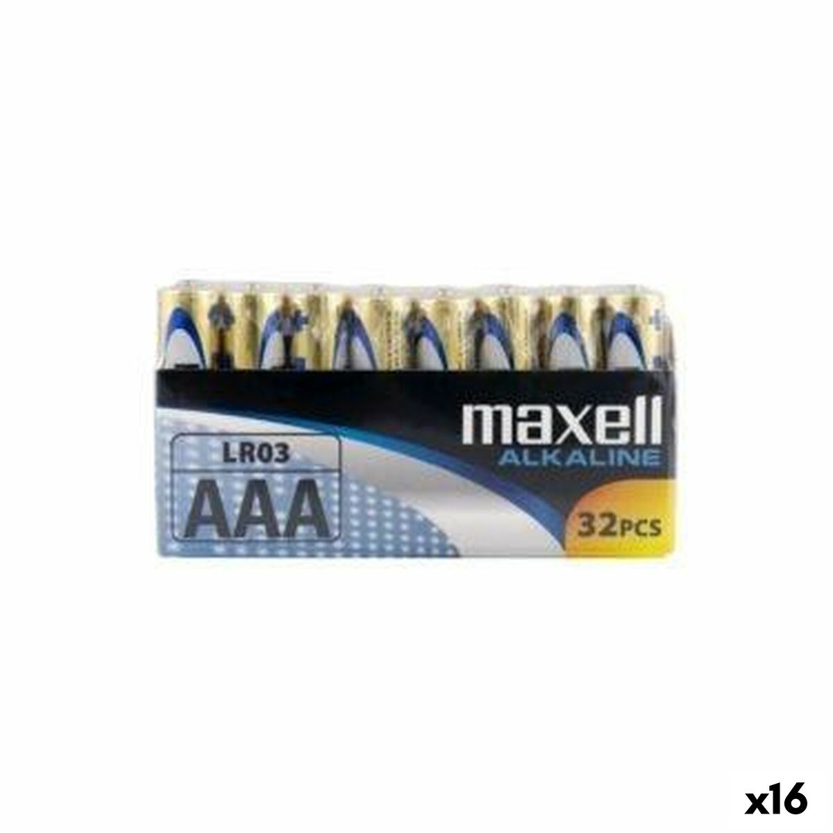 Afbeeldingen van LR03 Alkaline Batteries Maxell AAA (32 Pieces) (16 Units)